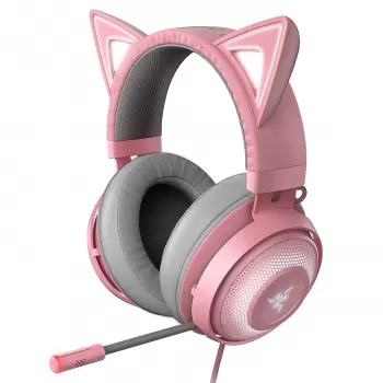 Razer Kraken Kitty RGB USB Gaming Headset: THX 7.1 Spatial Surround Sound - Chroma RGB Lighting - Retractable Active Noise Cancelling Mic - Pink | RZ04-02980200-R3M1